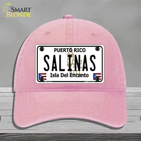 Salinas Puerto Rico Novelty License Plate Hat Unconstructed Cotton / Pink