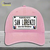 San Lorenzo Puerto Rico Novelty License Plate Hat Unconstructed Cotton / Pink