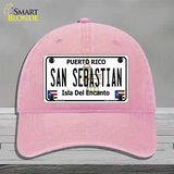 San Sebastian Puerto Rico Novelty License Plate Hat Unconstructed Cotton / Pink