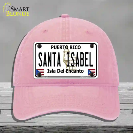 Santa Isabel Puerto Rico Novelty License Plate Hat Unconstructed Cotton / Pink