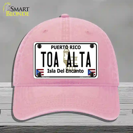 Toa Alta Puerto Rico Novelty License Plate Hat Unconstructed Cotton / Pink