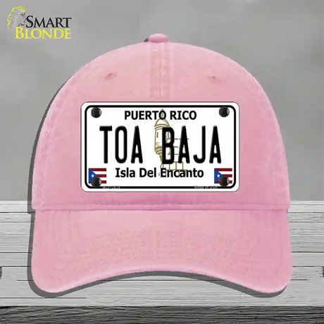 Toa Baja Puerto Rico Novelty License Plate Hat Unconstructed Cotton / Pink