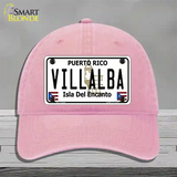 Villalba Puerto Rico Novelty License Plate Hat Unconstructed Cotton / Pink