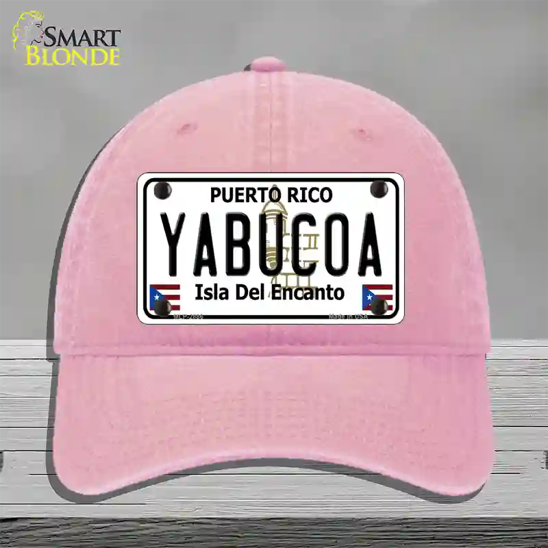 Yabucoa Puerto Rico Novelty License Plate Hat Unconstructed Cotton / Pink