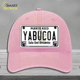 Yabucoa Puerto Rico Novelty License Plate Hat Unconstructed Cotton / Pink