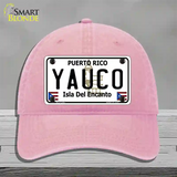 Yauco Puerto Rico Novelty License Plate Hat Unconstructed Cotton / Pink