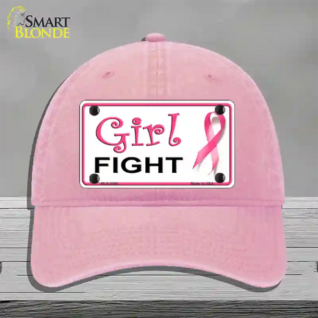 Girl Fight Novelty License Plate Hat Sign Unconstructed Cotton / Pink