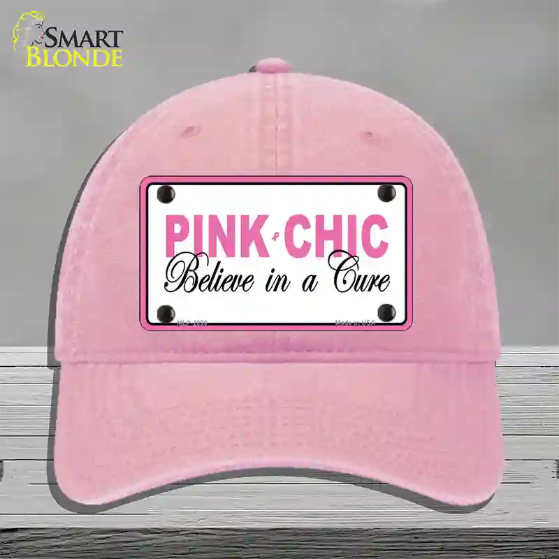 Pink Chic Novelty License Plate Hat Unconstructed Cotton / Pink