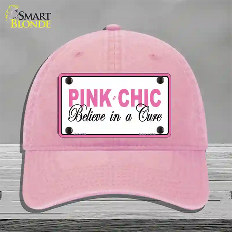 Pink Chic Novelty License Plate Hat Unconstructed Cotton / Pink