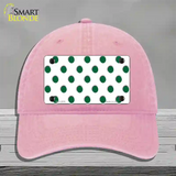 Green White Polka Dot Novelty License Plate Hat Unconstructed Cotton / Pink