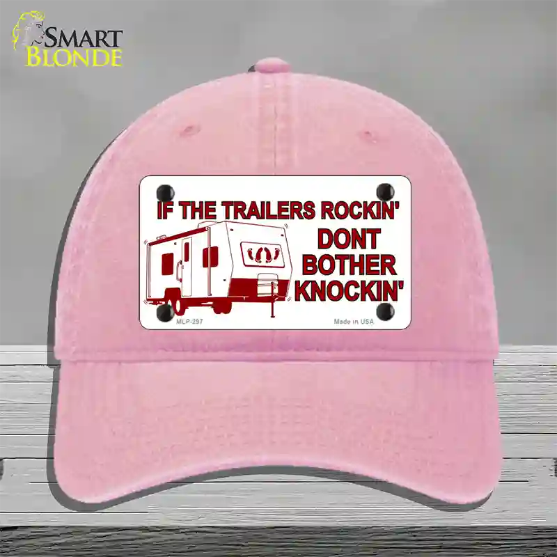 If Trailers Rockin Novelty License Plate Hat Unconstructed Cotton / Pink