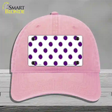 Purple White Polka Dot Novelty License Plate Hat Unconstructed Cotton / Pink