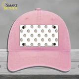 Tan White Polka Dot Novelty License Plate Hat Unconstructed Cotton / Pink