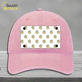 Gold White Polka Dot Novelty License Plate Hat Unconstructed Cotton / Pink