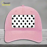 Black White Polka Dot Novelty License Plate Hat Unconstructed Cotton / Pink