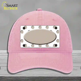 Tan White Polka Dot Tan Center Oval Novelty License Plate Hat Unconstructed Cotton / Pink