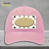 Gold White Polka Dot Gold Center Oval Novelty License Plate Hat Unconstructed Cotton / Pink