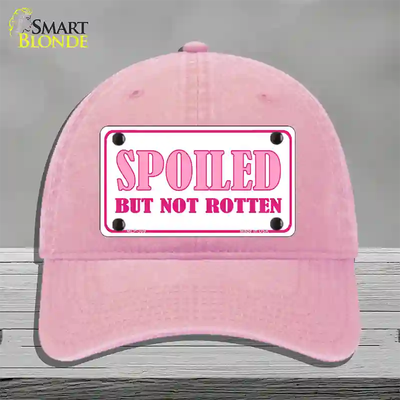 Spoiled But Not Rotten Novelty License Plate Hat Unconstructed Cotton / Pink