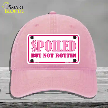 Spoiled But Not Rotten Novelty License Plate Hat Unconstructed Cotton / Pink