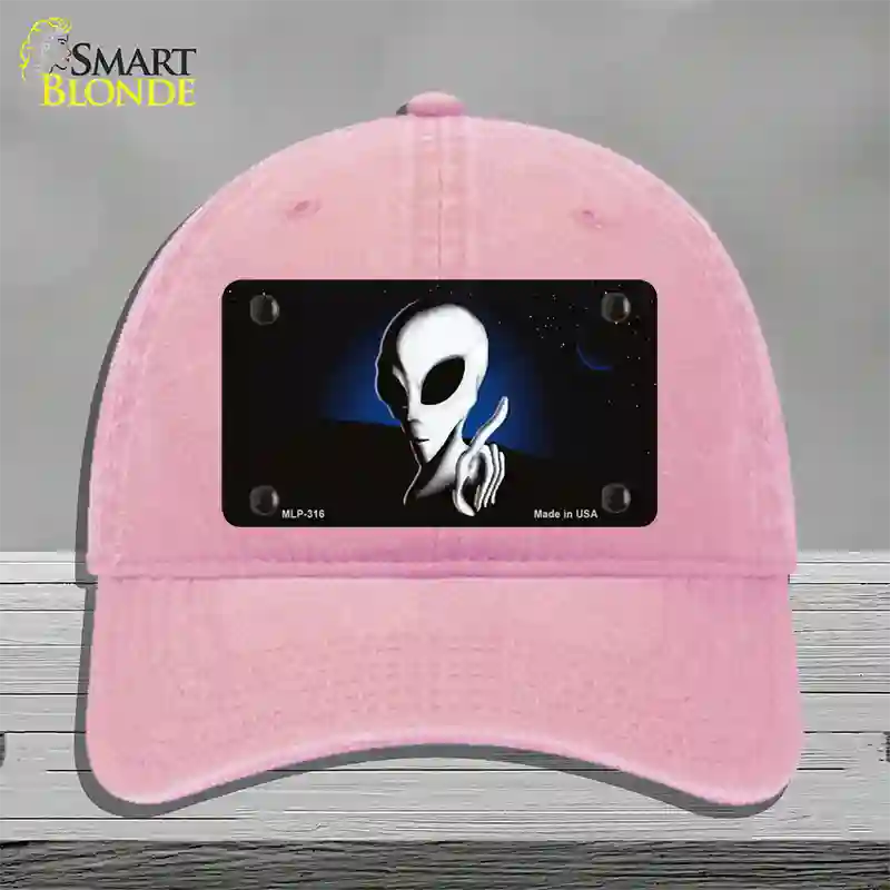 Space Alien Novelty License Plate Hat Unconstructed Cotton / Pink