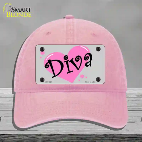 Diva Novelty License Plate Hat Unconstructed Cotton / Pink