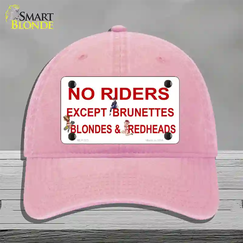 No Riders Except Novelty License Plate Hat Unconstructed Cotton / Pink