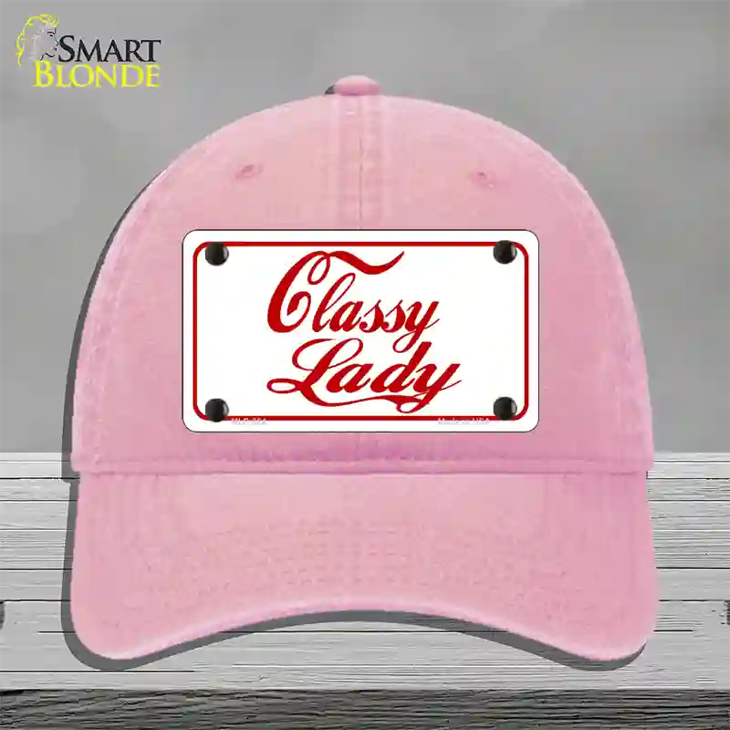 Classy Lady Novelty License Plate Hat Unconstructed Cotton / Pink