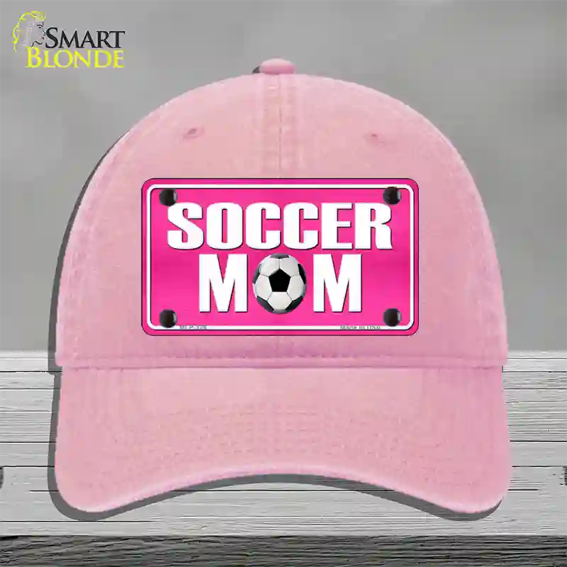 Soccer Mom Novelty License Plate Hat Unconstructed Cotton / Pink