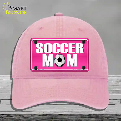 Soccer Mom Novelty License Plate Hat Unconstructed Cotton / Pink