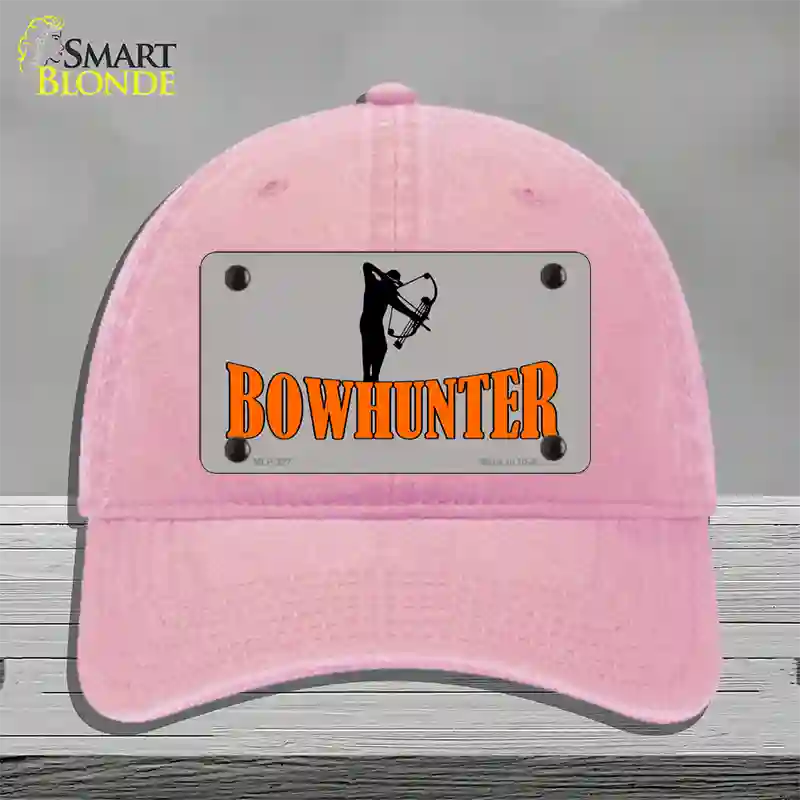 Bow Hunter Novelty License Plate Hat Unconstructed Cotton / Pink