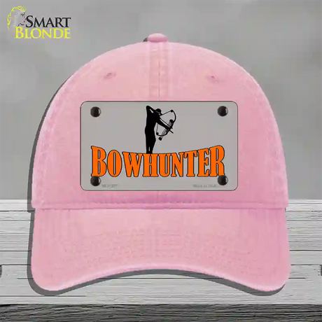 Bow Hunter Novelty License Plate Hat Unconstructed Cotton / Pink