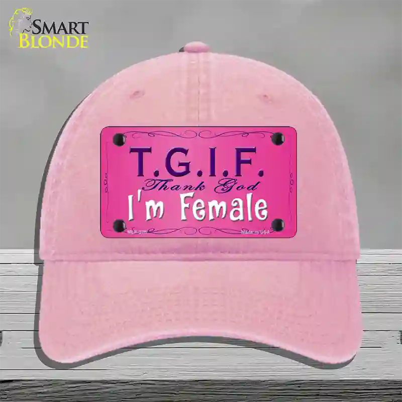 TGIF Novelty License Plate Hat Unconstructed Cotton / Pink