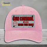 Gun Control Novelty License Plate Hat Unconstructed Cotton / Pink