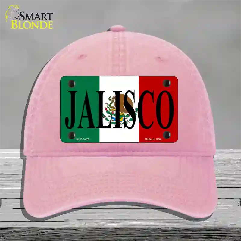 Jalisco Mexico Flag Novelty License Plate Hat Unconstructed Cotton / Pink