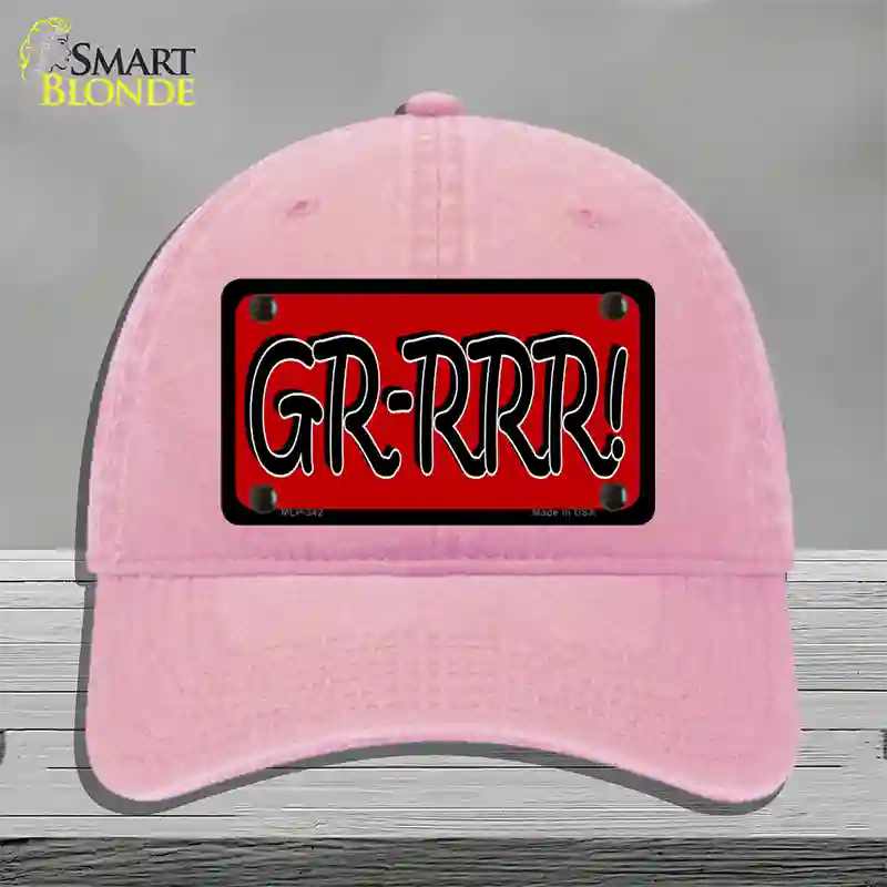 GR-RRR Novelty License Plate Hat Unconstructed Cotton / Pink