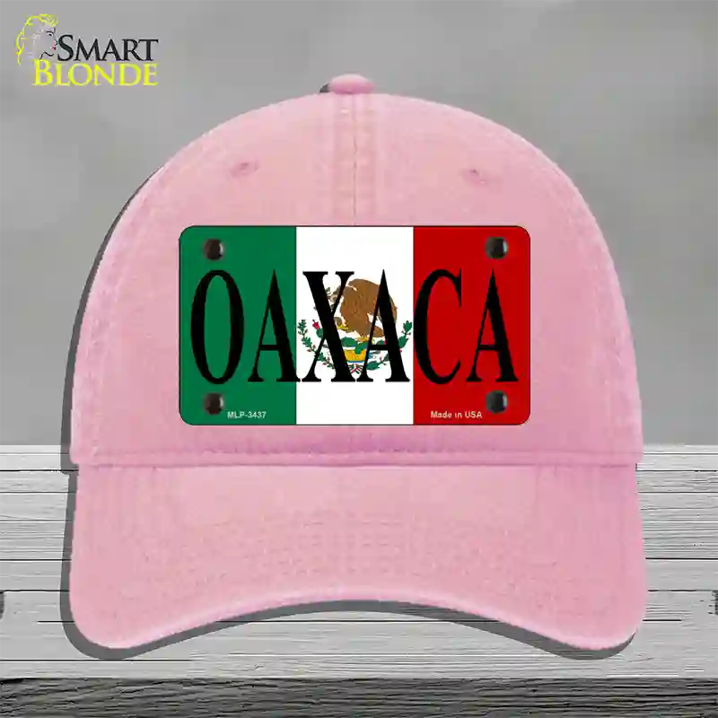 Oaxaca Novelty License Plate Hat Unconstructed Cotton / Pink