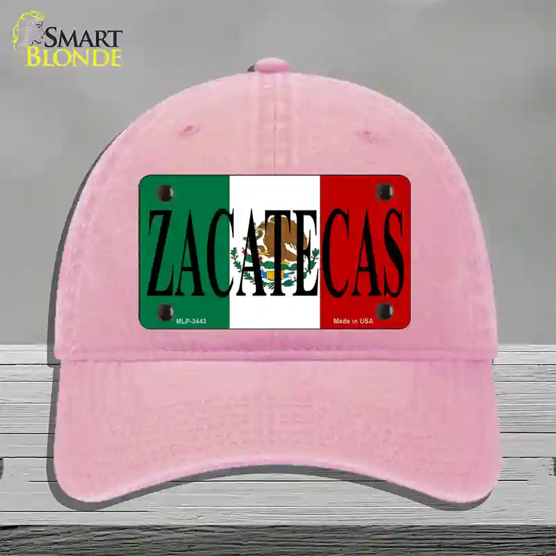 Zacatecas Novelty License Plate Hat Unconstructed Cotton / Pink