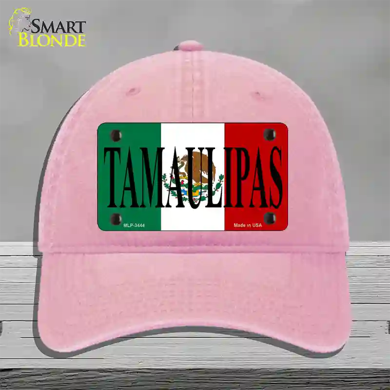 Tamaulipas Mexico Flag Novelty License Plate Hat Unconstructed Cotton / Pink