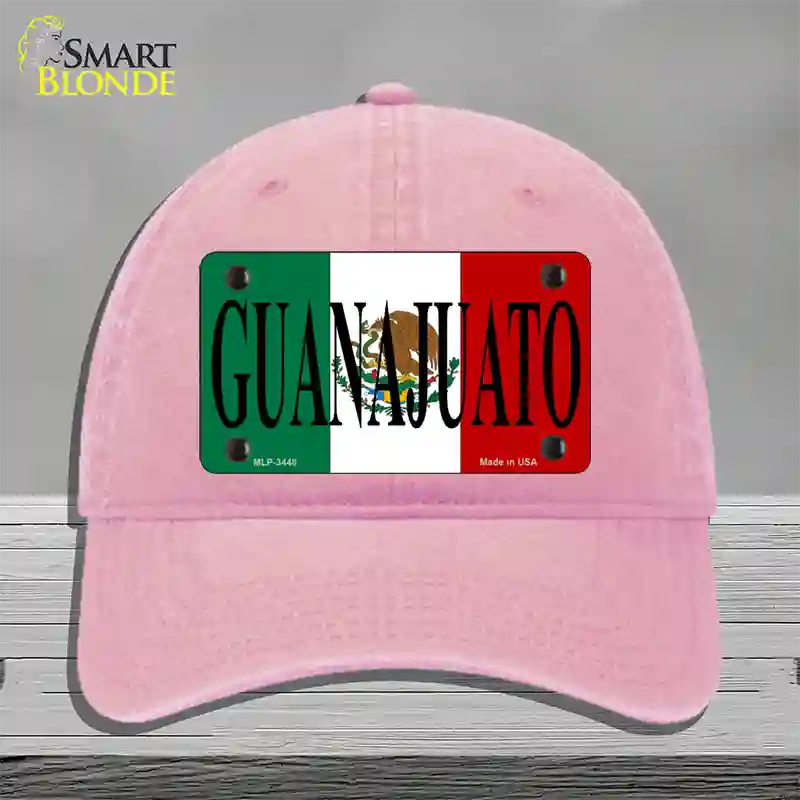 Guanajuato Mexico Flag Novelty License Plate Hat Unconstructed Cotton / Pink