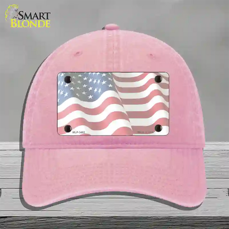 Faded Old Glory Novelty License Plate Hat Unconstructed Cotton / Pink