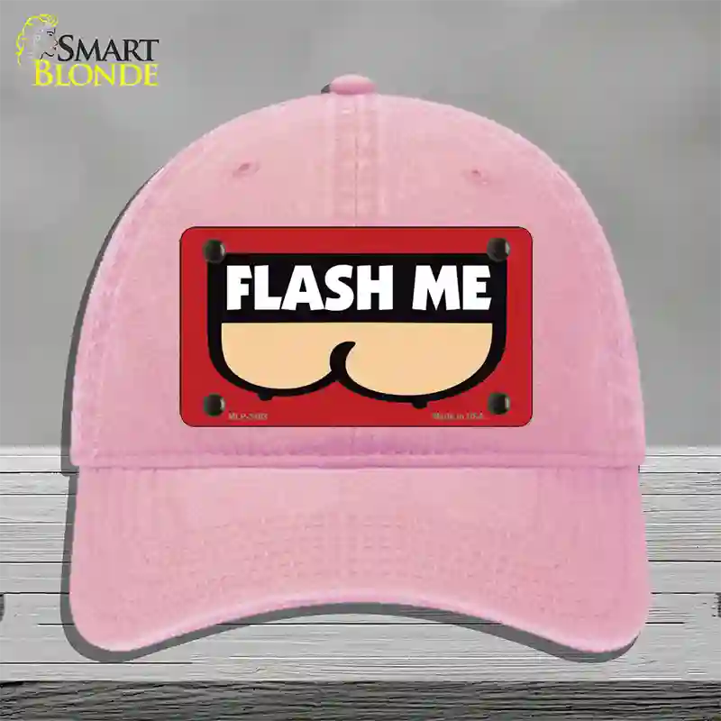 Flash Me Novelty License Plate Hat Unconstructed Cotton / Pink