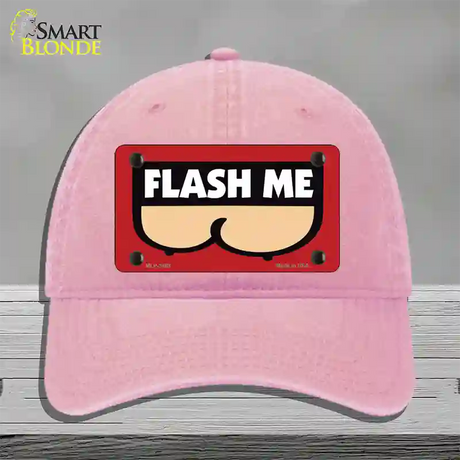 Flash Me Novelty License Plate Hat Unconstructed Cotton / Pink