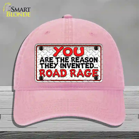 Invented Road Rage Novelty License Plate Hat Unconstructed Cotton / Pink