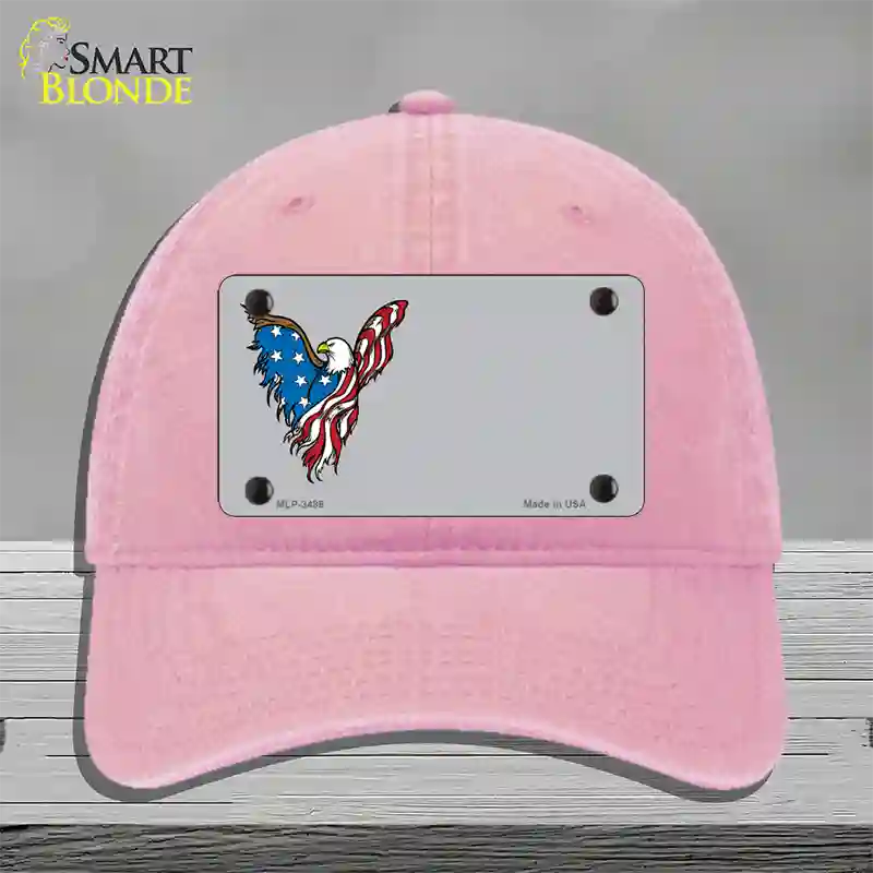 American Eagle Offset Novelty License Plate Hat Unconstructed Cotton / Pink