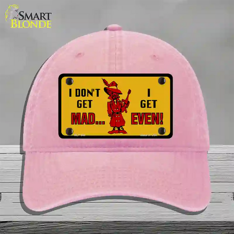 Dont Get Mad Novelty License Plate Hat Unconstructed Cotton / Pink