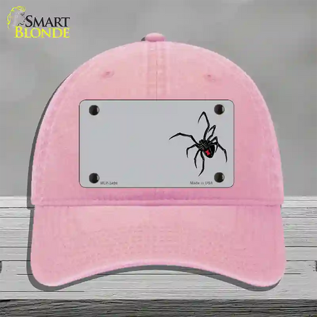 Black Widow Offset Novelty License Plate Hat Unconstructed Cotton / Pink