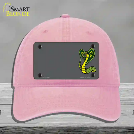 Cobra Offset Novelty License Plate Hat Unconstructed Cotton / Pink