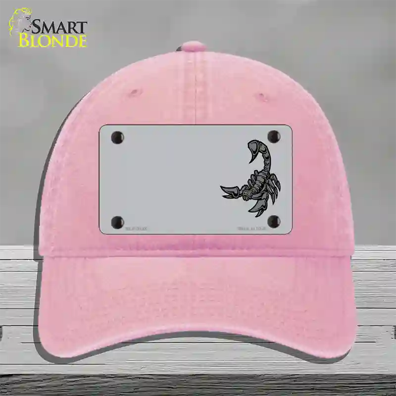 Scorpion Offset Novelty License Plate Hat Unconstructed Cotton / Pink