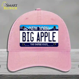 Big Apple New York Novelty License Plate Hat Unconstructed Cotton / Pink