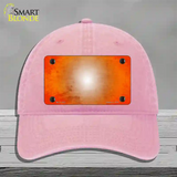 Orange White Fade Scratched Novelty License Plate Hat Unconstructed Cotton / Pink